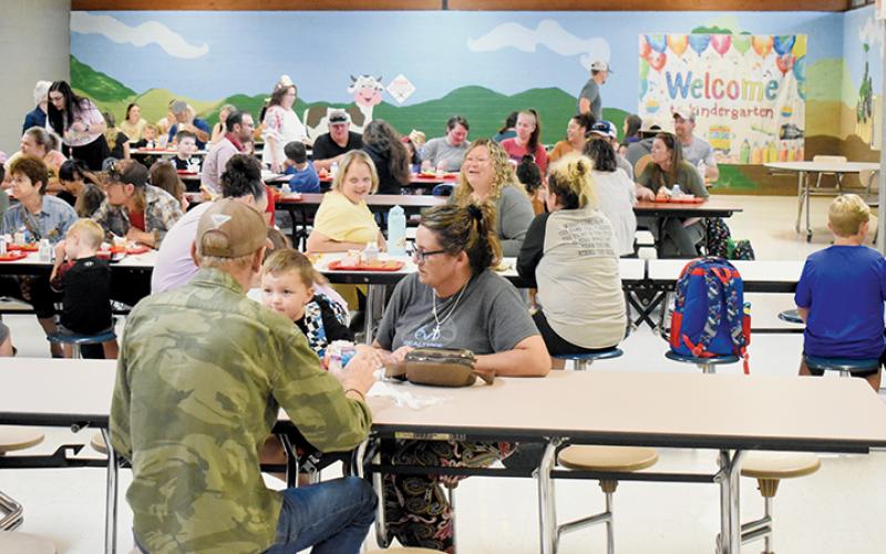 Robbinsville Elementary School also invited parents of kindergartners to enjoy breakfast with their child Monday. Along with gifted supplies, students will enjoy free lunches again this year.