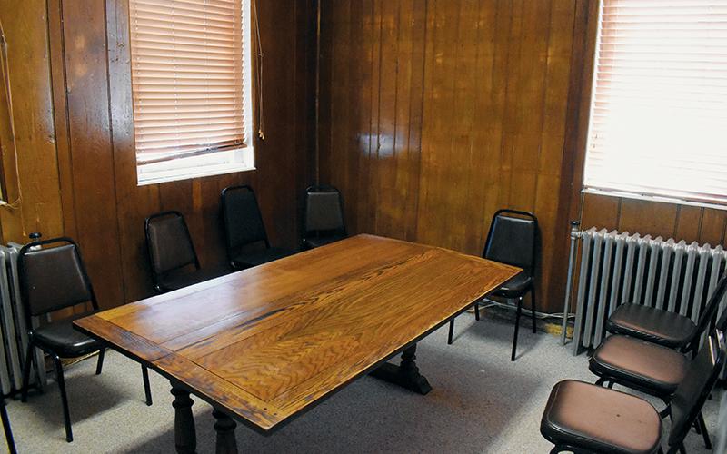 A little too cozy for comfort, the jury deliberation room in the Graham County Courthouse is far too small to  accommodate jurors – and thin walls can lead to conversations being heard in the courtroom itself.
