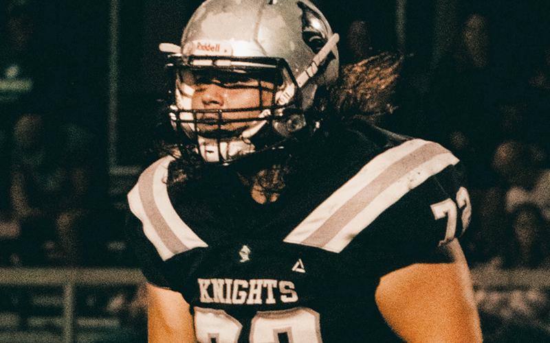 Tytan Teesateskie was fired up after catching Cougars quarterback Brandon Quinn for a loss during the second half of Friday’s clash.