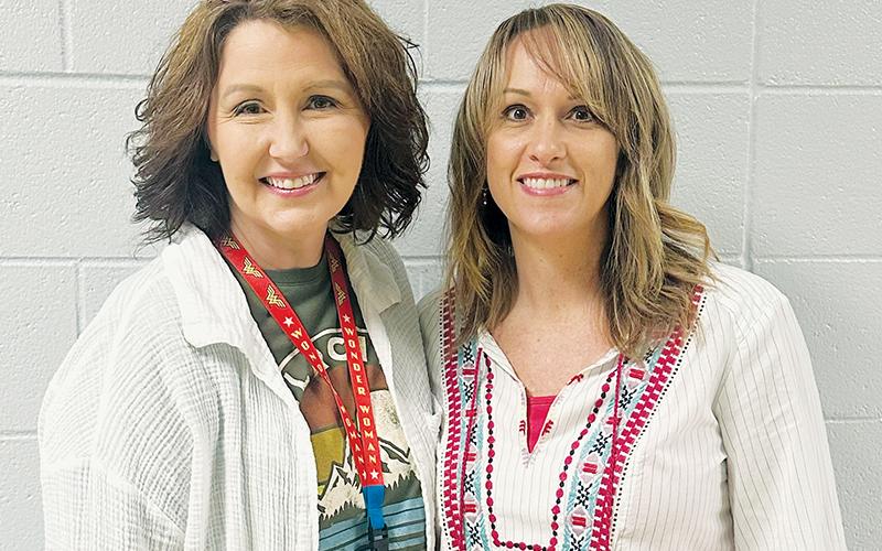 Sabrina Lane (left) and Andrea Adams were named the respective Robbinsville Middle and High School 2023-24 Teachers of the Year. Adams was also named the district’s Teacher of the Year.