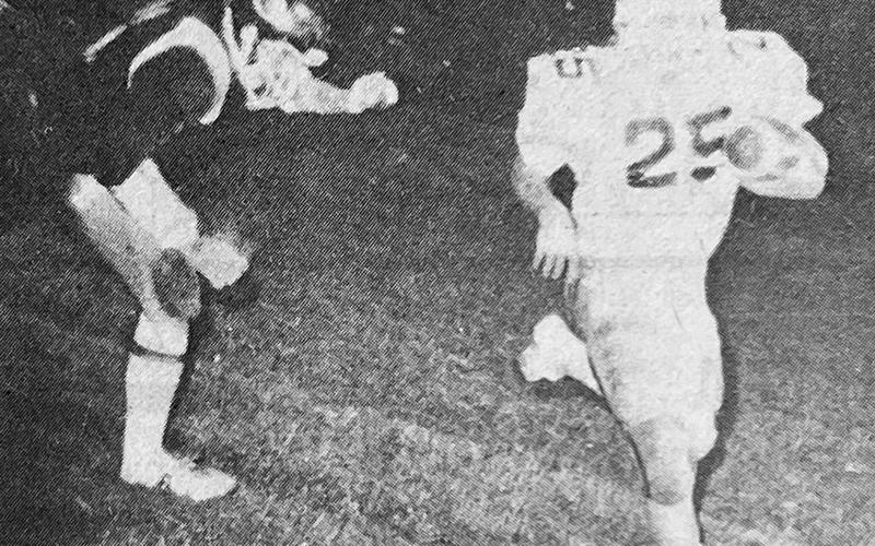 In this photo from the Oct. 19, 1975 clash between Murphy and Robbinsville, Teddy Phillips rushes for a touchdown.