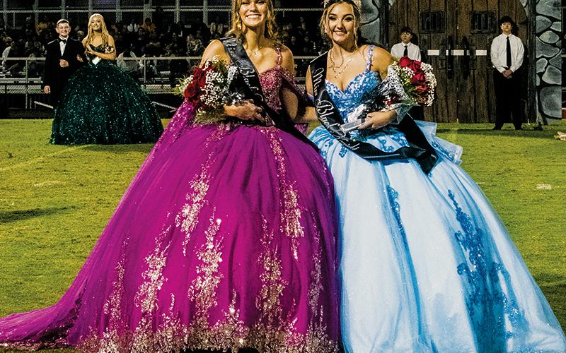 For the first time in school history, a pair of students will share the title of homecoming queen: Claire Barlow (left) and Jozlyn Garland finished in a tie for the coveted distinction. Photo by Royce Worbington/The Graham Star