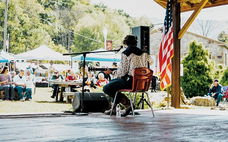 Hugh Ellis Bennett entertains the masses at Saturday’s Stecoah Harvest Festival. Photo by Royce Worbington/The Graham Star