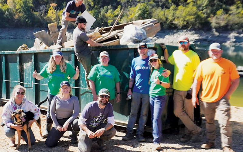 Dumpsters lined the boat ramp at Fontana Village Marina over the weekend of Oct. 18-20, as volunteers worked 8-hour days as part of the annual clean-up effort.