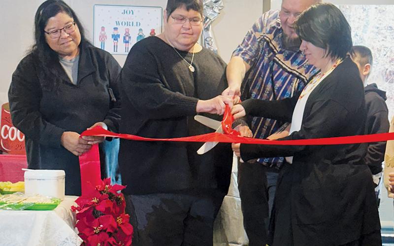 A ribbon cutting was held as part of Monday’s Snowbird NEST Open House. From left are Janell Rattler, Leslie Oswalt McEntire, Erik Oswalt and Jazlyn McEntire. Photos by Latresa Phillips/The Graham Star