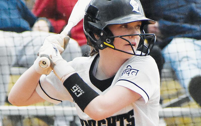 In her varsity debut, freshman Daphne Barlow had three hits for the Lady Knights.