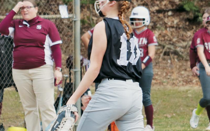 Lady Knight Ella Nelms has struck out a combined 18 batters in her first two starts of the 2025 season. Photo by Kyla Garland/The Graham Star