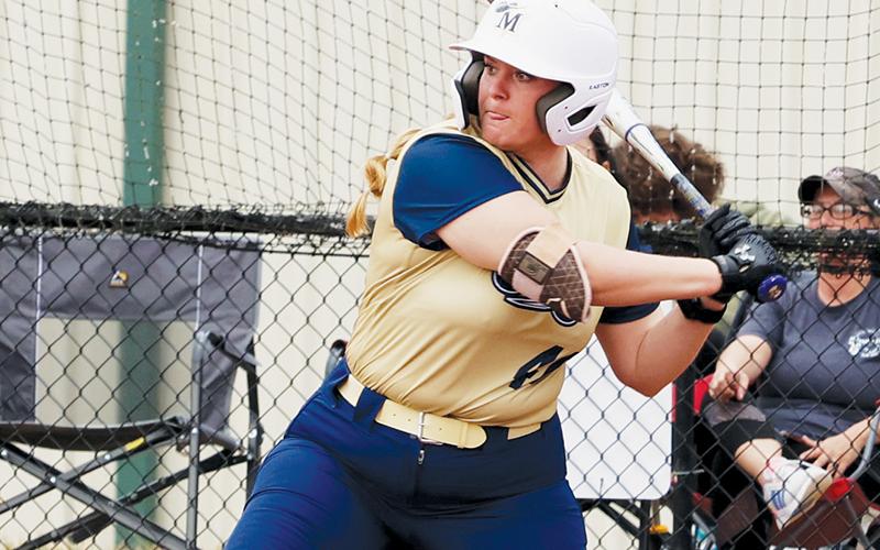 Montreat junior Maggie Knight prepares to swing at a pitch during Feb. 7’s season opener against Alice Lloyd (Ky.) College. Photo courtesy of Montreat College Athletics