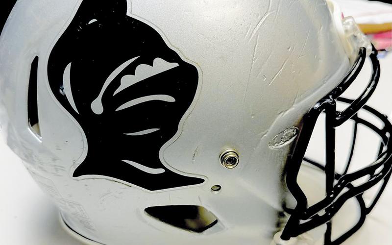 As part of a fundraiser, the Robbinsville Black Knights football team is selling a limited number of game-used helmets.