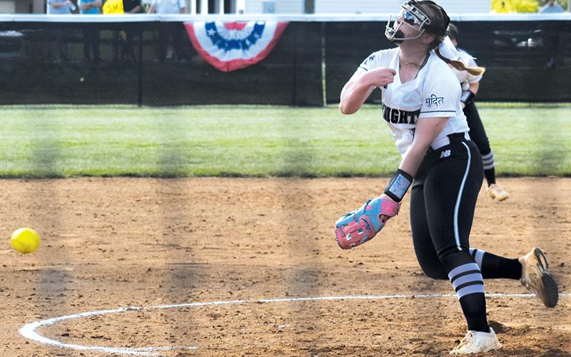Presley Caylor struck out two Lady Mountaineers in one inning of relief work Tuesday.