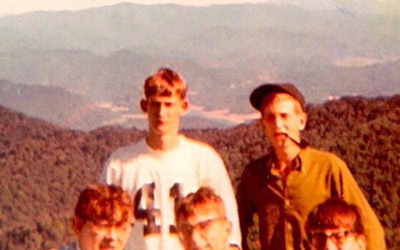 Shown atop the Hangover in October 1970 are (front row, from left): Tony Colvard, Jackie Gibbs and Danny Siler. Back row are Marshall Brooks (left) and David Hollifield. Photo courtesy of Hoot Gibbs