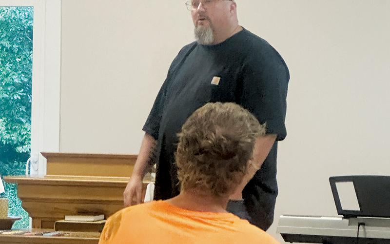 Celebrate Recovery Ministries of Robbinsville Director Darrin Wiggins speaks at a recent meeting.