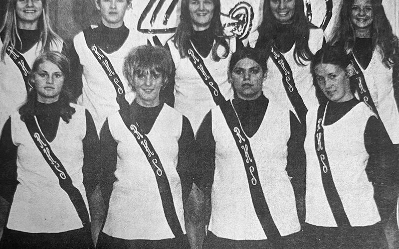 The Oct. 2, 1970 edition of The Graham Star featured a photo of the Lady Knight cheerleaders. Front row (from left) are Betty Davis, Marilyn Phillips, Lisa Phillips and Glenda Perkins. Back row (from left) are Linda Waldroup, Martha Collins, Captain Sandy Phillips, Cathy Orr and Julie Pullium.