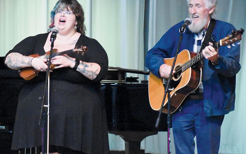 Popular local duo Julie Nelms and Sonny Reighard headlined Saturday’s Graham Cancer Support Group Music Variety Show. Photo by Kevin Hensley/editor@grahamstar.com