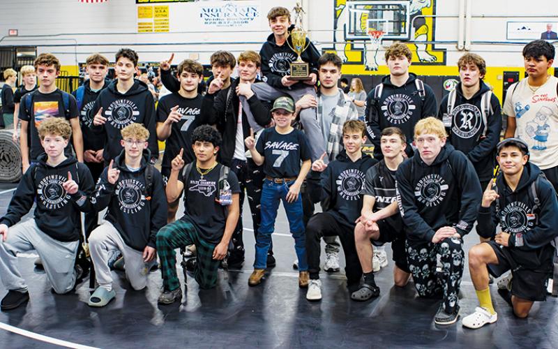 The Robbinsville Black Knights went 5-0 at Saturday's Smoky Mountain Conference Duals Tournament to capture the divisional championship. Photo by Cannon Crompton/Cherokee Scout