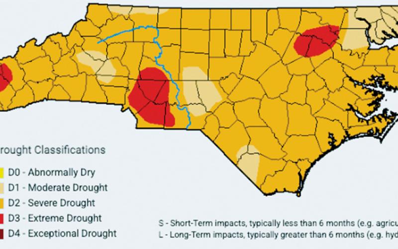 Graham County is 1-of-15 across North Carolina currently experiencing an “extreme” drought, as shown by this map released last week. Map courtesy of North Carolina Drought Management Advisory Council