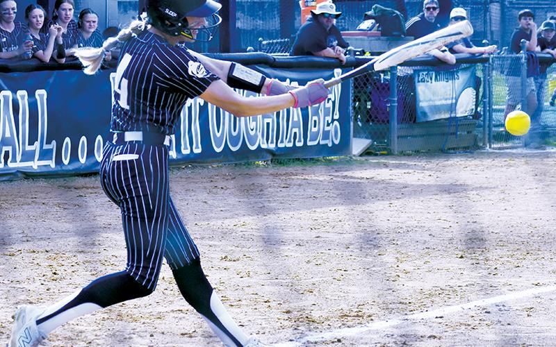 Robbinsville senior Anna Williams had two doubles in Tuesday’s win over Cherokee. Photo by Bella Eddings/The Graham Star