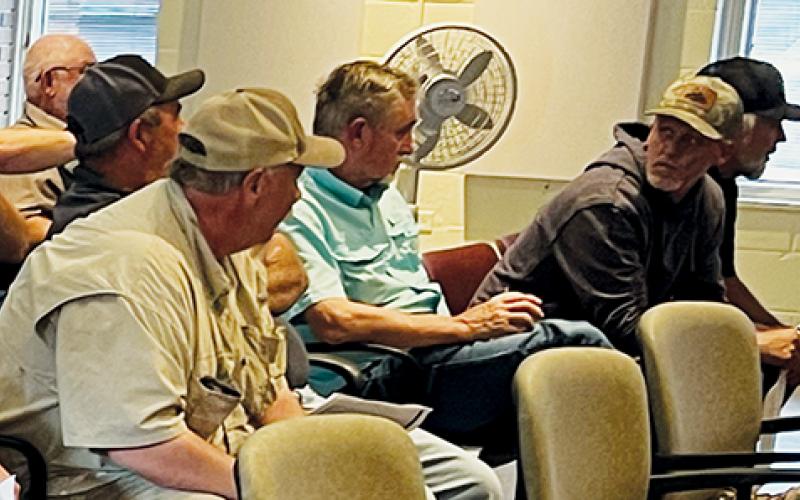 A group of county residents offer feedback at Friday's sanitation budget public hearing. Photo by Kevin Hensley/editor@grahamstar.com