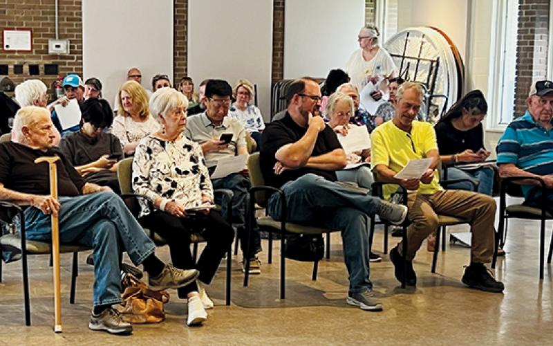 Residents packed the Graham County Community Building for Tuesday's commissioner meeting, with many wishing to support and speak out against pertinent budget topics. Photo by Kevin Hensley/editor@grahamstar.com
