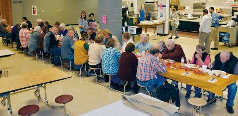 Robbinsville High School honored retired Graham County teachers with a special Thanksgiving lunch Nov. 21. Photo by Art Miller/amiller@grahamstar.com