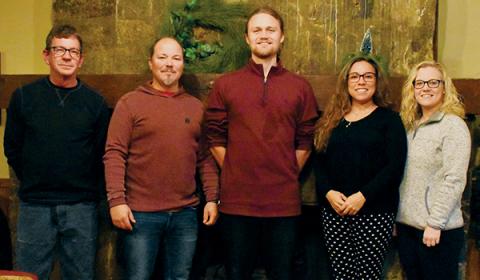 The Town of Fontana Dam’s council is back at full capacity, following the swearing-in of two new members at Dec. 18’s meeting. From left are council member Tracy Williams, mayor Rob Hardy and councilmembers Jon Hodgson, Sabrina Garrison and Jordan Hedrick. Photo by Kevin Hensley/editor@grahamstar.com