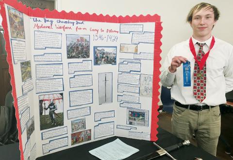 Justin Stewart won the Individual Exhibit category at the recent National History Day Competition at Western Carolina University.