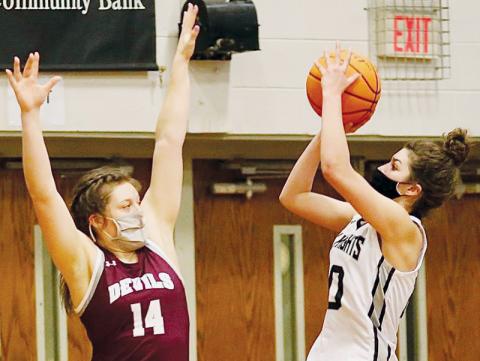 Yeika Jimenez had a team-high 16 points in the Lady Knights’ 55-38 win over Swain on Friday. Photo by Montana Buchanan/Robbinsville High School Yearbook