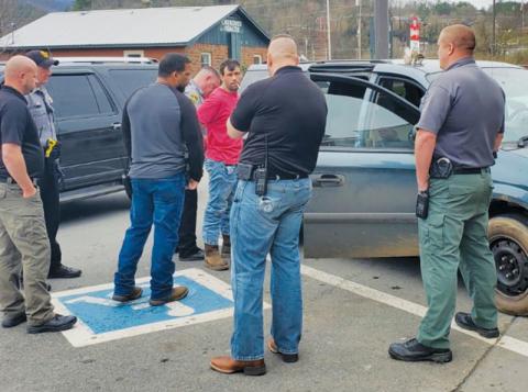 Joseph Pressley was apprehended by Graham County sheriff’s deputies at the Robbinsville Shell station March 17, after allegedly cutting catalytic converters off several county vehicles. Photo by Neal Wachob/The Graham Star