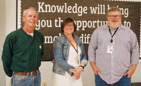 Educators Ricky Parham, Jessica Wehr and Bryan Beasley (from left) are among several local teachers who have had to adapt to the COVID-19 pandemic, while still providing a quality education – both virtually and in-person. Photo by Charlie Benton/news@grahamstar.com