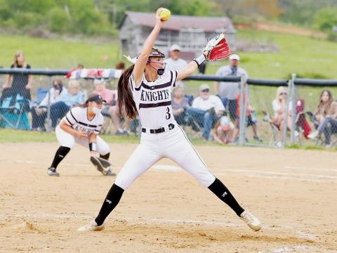 Robbinsville freshman Memory Frapp prepares to fire a pitch during April 13’s home game against Murphy. Frapp tossed a no-hitter at Rosman on Tuesday. Photo by Miranda Buchanan/Robbinsville High School Yearbook
