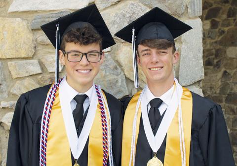 Robbinsville High School Valedictorian Dalson Jordan (left) and Salutatorian Kolby Brooks have been close friends throughout their entire school careers. Photo by Charlie Benton/news@grahamstar.com