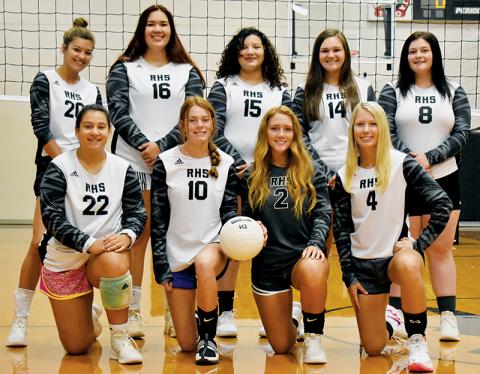 The 2021 Robbinsville Lady Knights are (front row, from left): Fala Welch, Zoie Shuler, Halee Anderson and Kensley Phillips. Back row (from left) are Yeika Jimenez, Aubrie Wachacha, Phoebe Rattler, Ivy Odom and Kylie Farley. Not pictured are Ally Ayers, Delaney Brooms, Tai Owle and Kelsey Waldroup. Photo by Kevin Hensley/sports@grahamstar.com