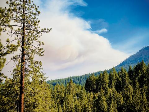 Smoke from wildfires earlier this month obscured what would normally be a pristine view in Lake Tahoe. Photo by Roger Carlton/The Graham Star