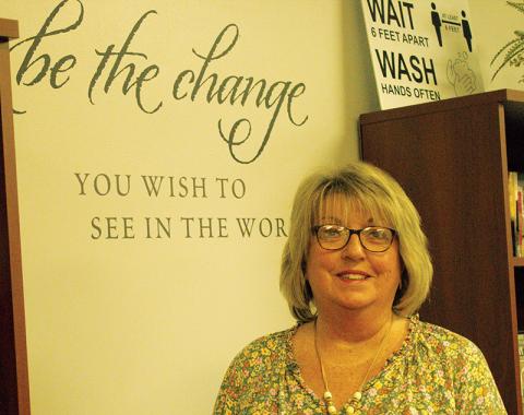Longtime Robbinsville High School Secretary Tina Carver will serve as grand marshal of the Homecoming Parade on Oct. 1. Photo by Charlie Benton/news@grahamstar.com