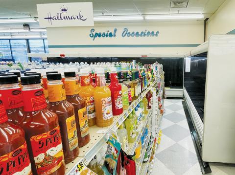 Ingredients for mixed drinks at the Robbinsville Ingles will soon be conjoined with beer and wine, available for purchase in the coolers at the end of the aisle. Photo by Randy Foster/news@grahamstar.com