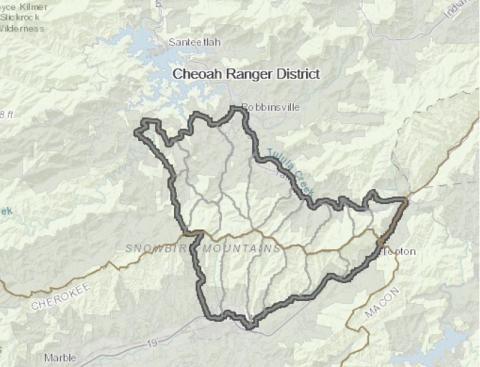 An outline of the area that will be treated as part of the proposed Crossover Project. Map courtesy of U.S. National Forest Service.