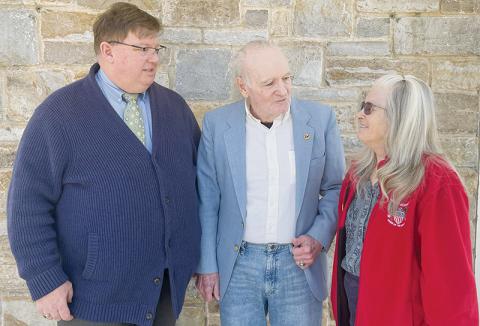 James Jay Smith, (center) is flanked by his wife Brenda and defense lawyer Rich Cassady during a courtroom break in Robbinsville on March 3. Smith was acquitted of attempted first-degree murder and assault with a deadly weapon with intent to kill inflicting serious injury the following day. Photos by Randy Foster/news@grahamstar.com