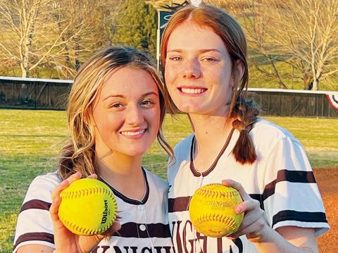 Robbinsville senior Ally Ayers (left) and sophomore Zoie Shuler aired out a pair of homers in Monday’s 14-1 win over Copper Basin, Tenn. Photo by Kevin Hensley/sports@grahamstar.com
