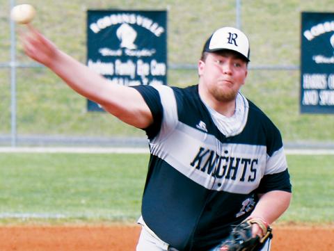 Robbinsville senior Carson White fanned eight Cherokee batters April 7, hurling a complete-game effort to stipend Robbinsville’s 15-5 win over the Braves. Photo courtesy of Crystal White/Contributing Photographer