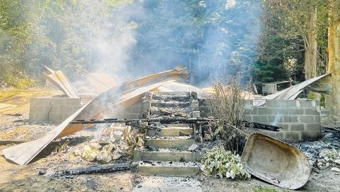 This is all that remains of the house at 1368 Meadow Branch Road, which burned to its foundation early Wednesday, June 1. Photo by Randy Foster/news@grahamstar.com