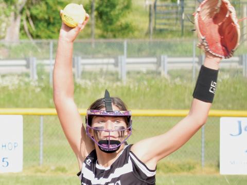 Memory Frapp – shown in action at Hiwassee Dam on May 2 – was recently named the 2022 Smoky Mountain Conference Pitcher of the Year. Photos by Kevin Hensley/sports@grahamstar.com