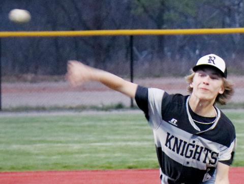 Sophomore Graylen Orr – shown delivering a pitch April 11 against Brevard – was 1-of-3 Black Knights that received an All-Smoky Mountain Conference Honorable Mention. Photo courtesy of Crystal White/Contributing Photographer