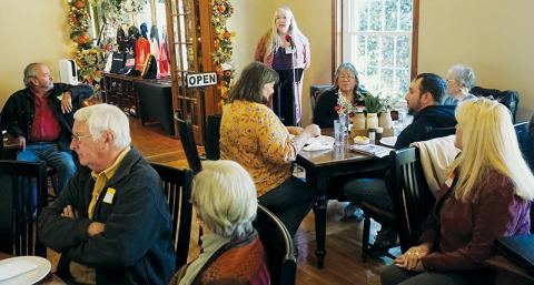 Director Michelle Shiplet addresses participants in Nov. 17’s meeting of the Graham Revitalization Economic Action Team (GREAT). Photo by Randy Foster/news@grahamstar.com