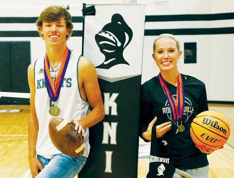 Robbinsville seniors Brock Adams (left) and Kensley Phillips were recently named as the school’s 2022 Heisman High School Scholarship winners. Photo courtesy of Miranda Buchanan/Robbinsville High School Yearbook