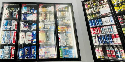 With a vote in favor of beer and wine sales passing on the 2021 municipial ballot, retailers across Robbinsville have began stocking the beverages – including this corner at the Sunoco station at the intersection of U.S. 129 and Massey Branch Road. Photo by Randy Foster/news@grahamstar.com