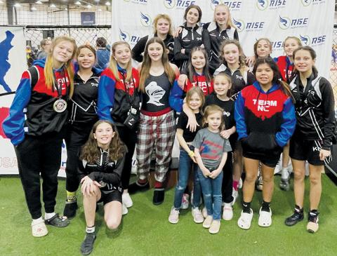 The Robbinsville Middle School Lady Knights (competing as the Peak Wrestling Club) concluded their debut season by winning the 7th Annual Women’s K-8 State Championship Tournament on Saturday in Advance. Photos courtesy of Susan Crowe