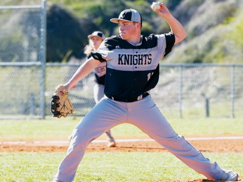 Robbinsville lefty Ethan Orr prepares to deliver a pitch against Stilwell, Okla., on March 15. Photo courtesy of Miranda Buchanan/Robbinsville High School Yearbook