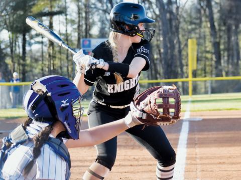 Lady Knights senior Kensley Phillips has already sprinted to three triples in the first four games of the year. She is batting .312 this season. Photo by Montana Buchanan/The Graham Star