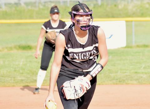 Memory Frapp enters her third varsity season as the ace of the Lady Knights. Robbinsville has won the conference title each year she has toed the rubber. Photos by Kevin Hensley/sports@grahamstar.com