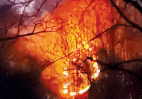 Crews acted quickly to combat a blaze that burned two acres on Stecoah Mountain on Feb. 22. Photo by Kevin Hensley/editor@grahamstar.com
